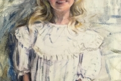 Painting of a young girl in a white dress
